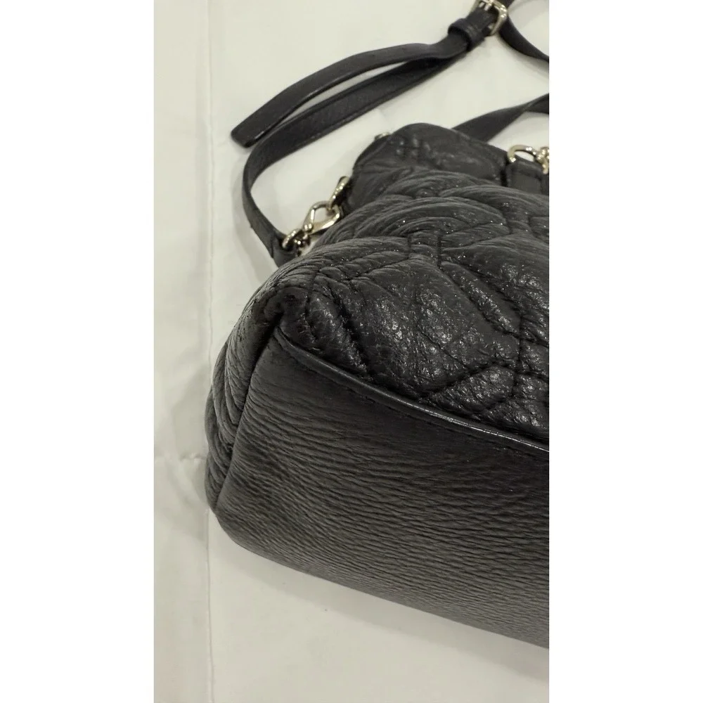 Kate Spade Black Quilted Leather Satchel Crossbody‎ Bag Chain Handle Handbag